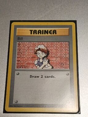 Pokemon Trainer Bill Card Yellow Gray Black